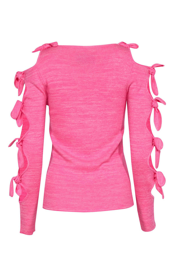 Current Boutique-Zoe Jordan - Hot Pink Heather Wool & Cashmere Blend Long Sleeve Pull-Over Sz M/L