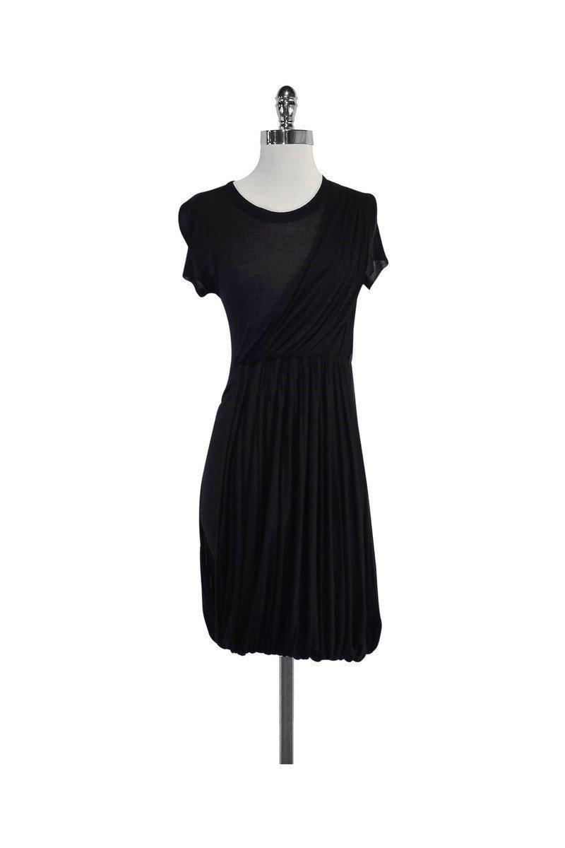 blue dress for baby girl A.L.C. - Black Draped Short Sleeve Dress Sz M