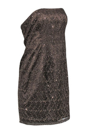 sequin lace sheath dress adrianna papell Adrianna Papell Short Sequin Shift Dress with Split Sleeves