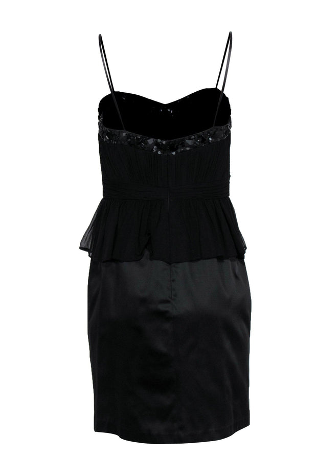 Aidan Mattox - Black Strapless Pleated Sheath Dress w/ Jeweled Necklin Aidan Mattox - Black Strapless Pleated Sheath Dress w/ Jeweled Necklin