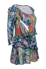 Current Boutique-Alberto Makali - Multicolored Patchwork Printed Pleated Tunic Sz L