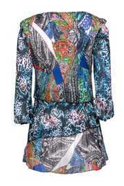 Current Boutique-Alberto Makali - Multicolored Patchwork Printed Pleated Tunic Sz L