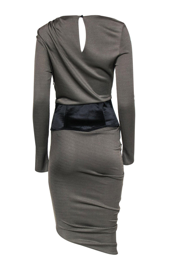 Alexander Wang - Draped Asymmetrical Dress w/ Peplum Waist Sz 4 Alexander Wang - Draped Asymmetrical Dress w/ Peplum Waist Sz 4