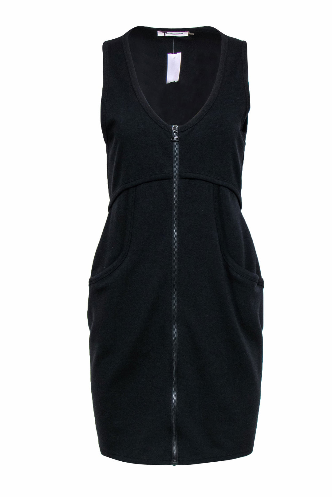black bodycon dress with front zipper DKNY Womens Long Sleeve Ribbed Knit Midi Dress, xs, Women's, Black