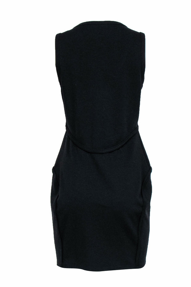 Alexander Wang - Black Sleeveless Knit Bodycon Dress w/ Front Zipper S Alexander Wang - Black Sleeveless Knit Bodycon Dress w/ Front Zipper S