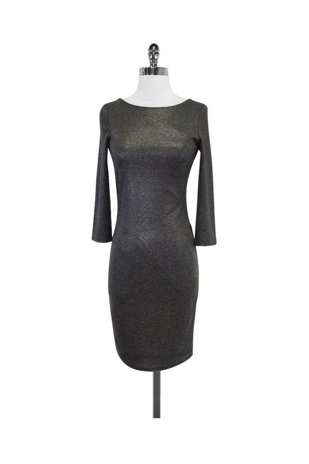alice olivia metallic dress FAY MIDI DRESS in CHAMPAGNE MULTI