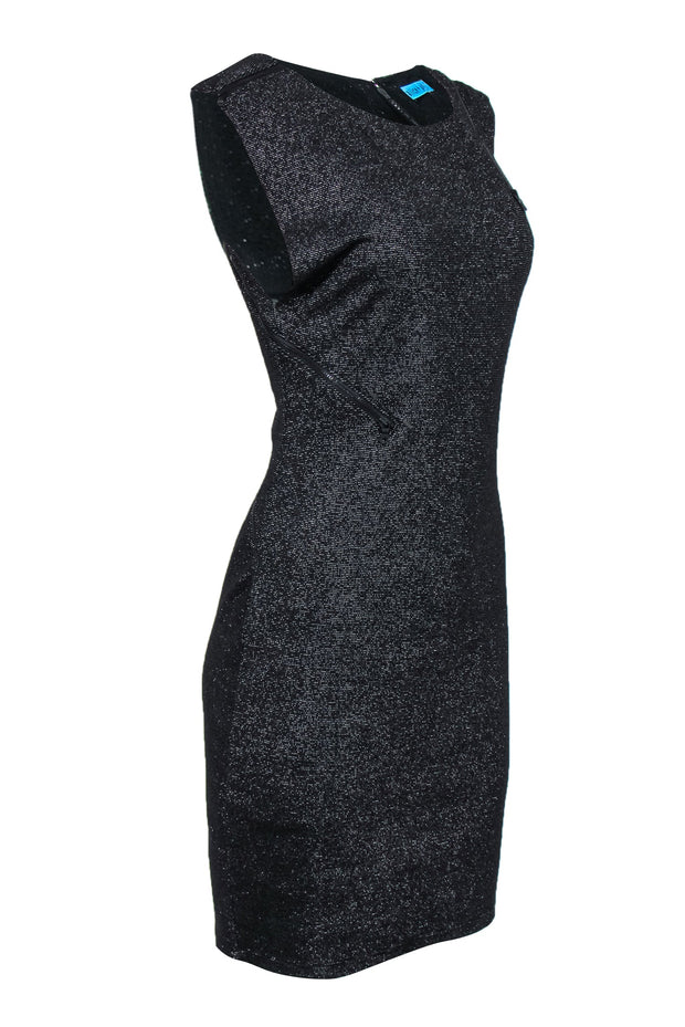 Alice & Olivia - Black & Silver Bodycon Dress w/ Exposed Zipper Detail Alice & Olivia - Black & Silver Bodycon Dress w/ Exposed Zipper Detail