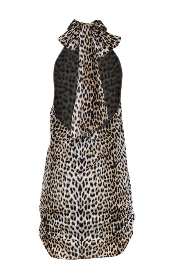 Alice & Olivia - Beige & Black Leopard Print Halter Dress Sz M Alice & Olivia - Beige & Black Leopard Print Halter Dress Sz M