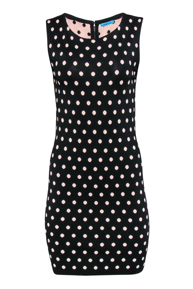 Alice & Olivia - Black & Light Pink Polka Dot Sleeveless Knit Bodycon Alice & Olivia - Black & Light Pink Polka Dot Sleeveless Knit Bodycon