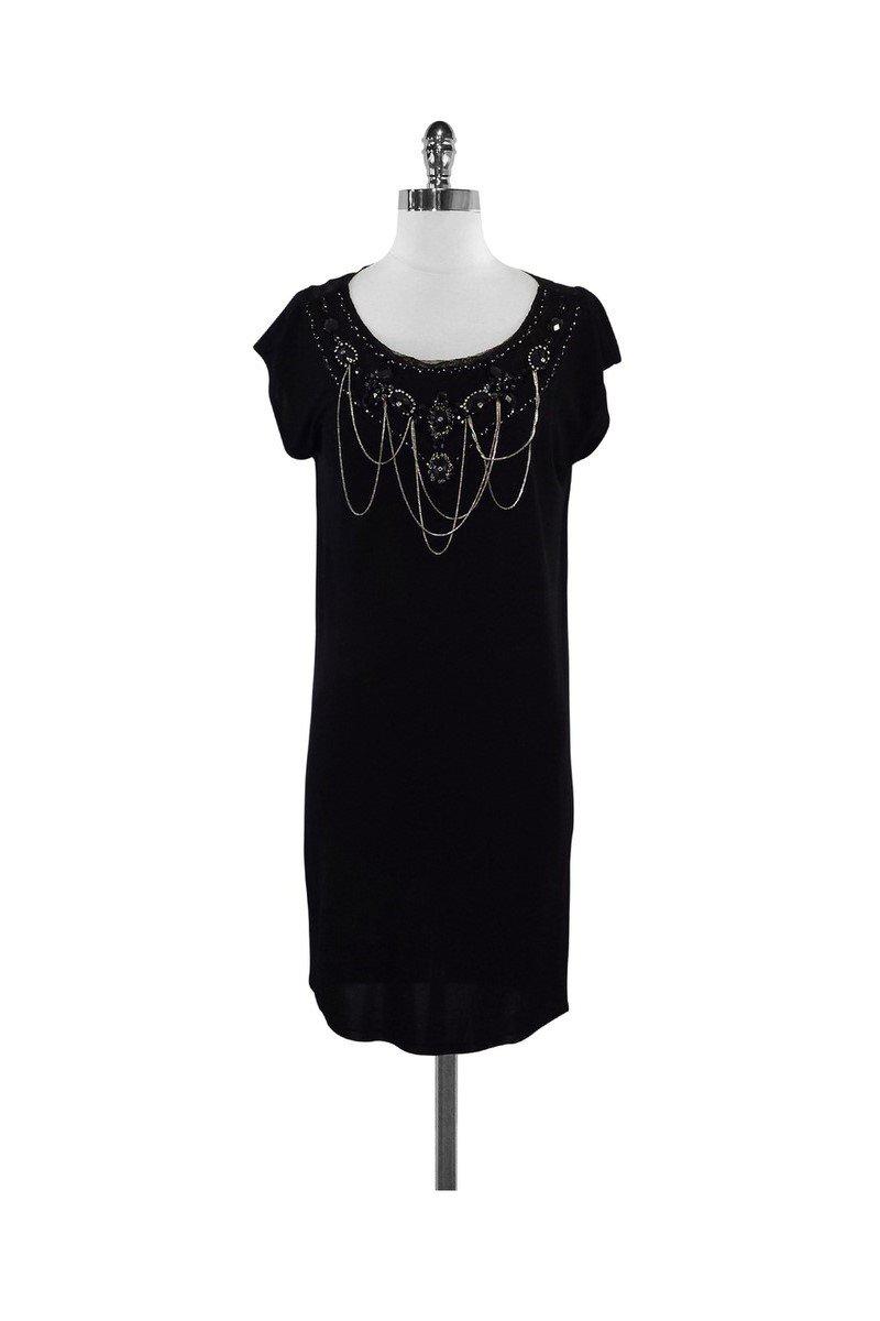 alice and olivia black beaded dress & footer: Sleeves sold separately Style Name Black and White long MAIN COLOUR:VAPOUR BLUE