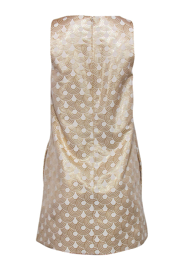 Alice & Olivia - Cream & Gold Patterned Tent Dress Sz S Alice & Olivia - Cream & Gold Patterned Tent Dress Sz S