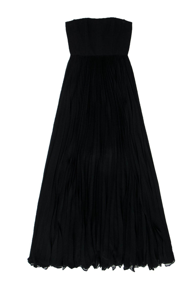 Alice & Olivia - Black Pleated Strapless Gown Sz 0