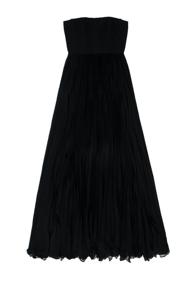 Alice & Olivia - Black Pleated Strapless Gown Sz 0 Alice & Olivia - Black Pleated Strapless Gown Sz 0