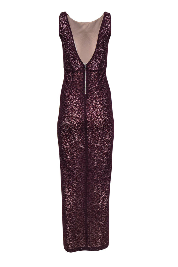 alice and olivia purple lace dress Alice + Olivia Purple Floral Guipure Lace Sleeveless Preslee Dress M Alice + Olivia