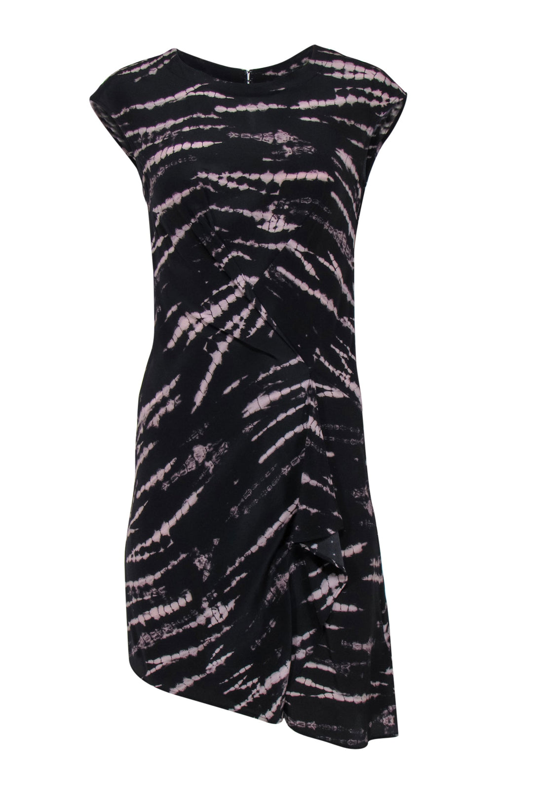 navy blue dress for baby girl Fleur Printed Asymmetric Mini Dress ADENA BLACK main image 1