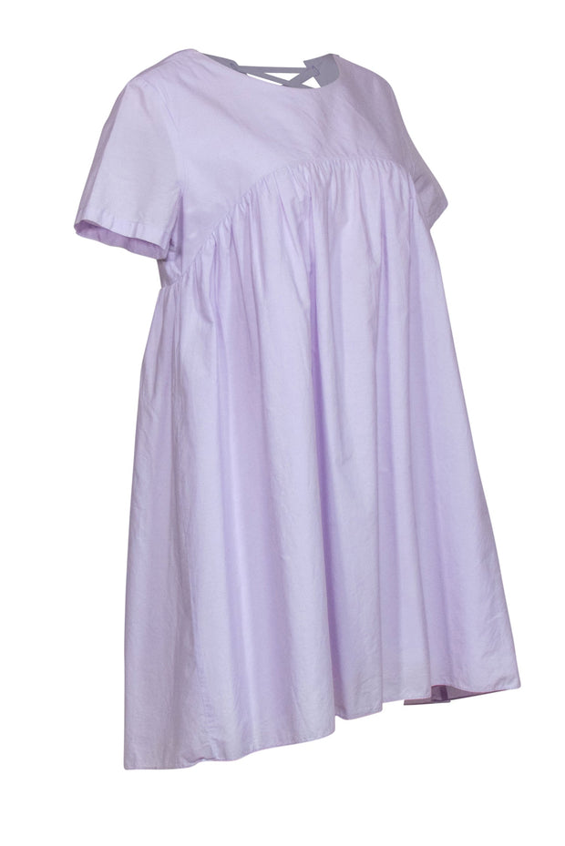 amanda uprichard purple mini dress Amanda Uprichard | Dresses | Amanda Uprichard Purple 0 Silk Ruffled 34 Sleeve Mini Dress Size Xs Msrp228