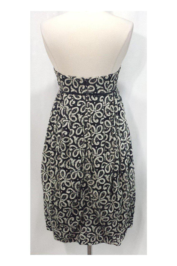 Current Boutique-Anna Sui - Black & Ivory Lace Strapless Dress Sz 2