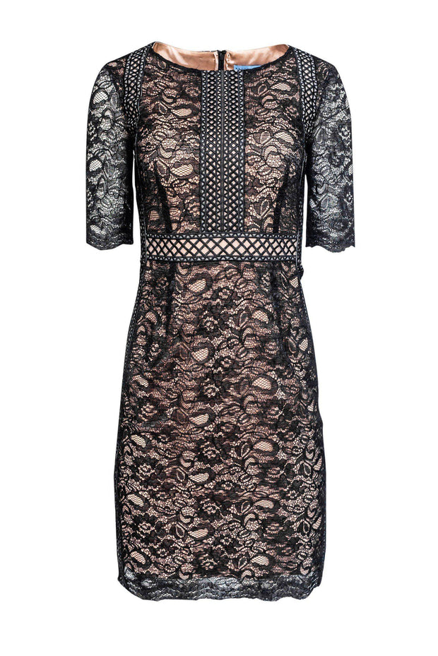Antonio Melani - Midi Dress w/ Black Lace Overlay Sz 2 Antonio Melani - Midi Dress w/ Black Lace Overlay Sz 2