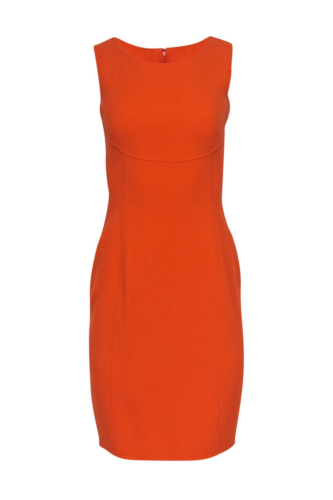 Armani Collezioni - Bright Orange Textured Wool Sheath Dress Sz 2