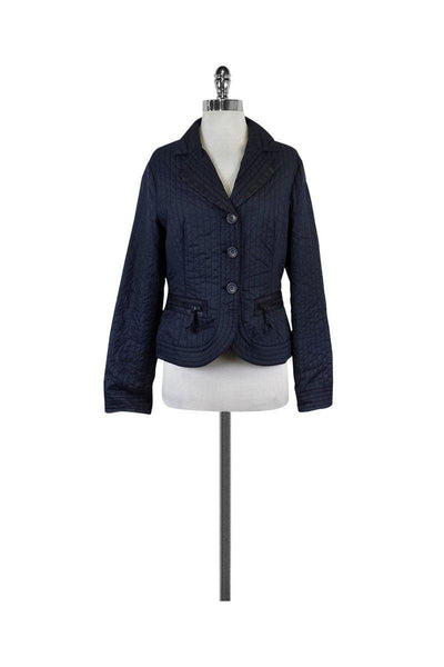 Current Boutique-Armani Collezioni - Navy Quilted Nylon Jacket Sz 8