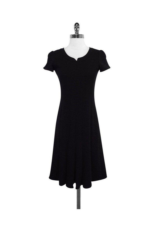Current Boutique-Armani Collezioni - Black Wool Blend Textured Dress Sz 8