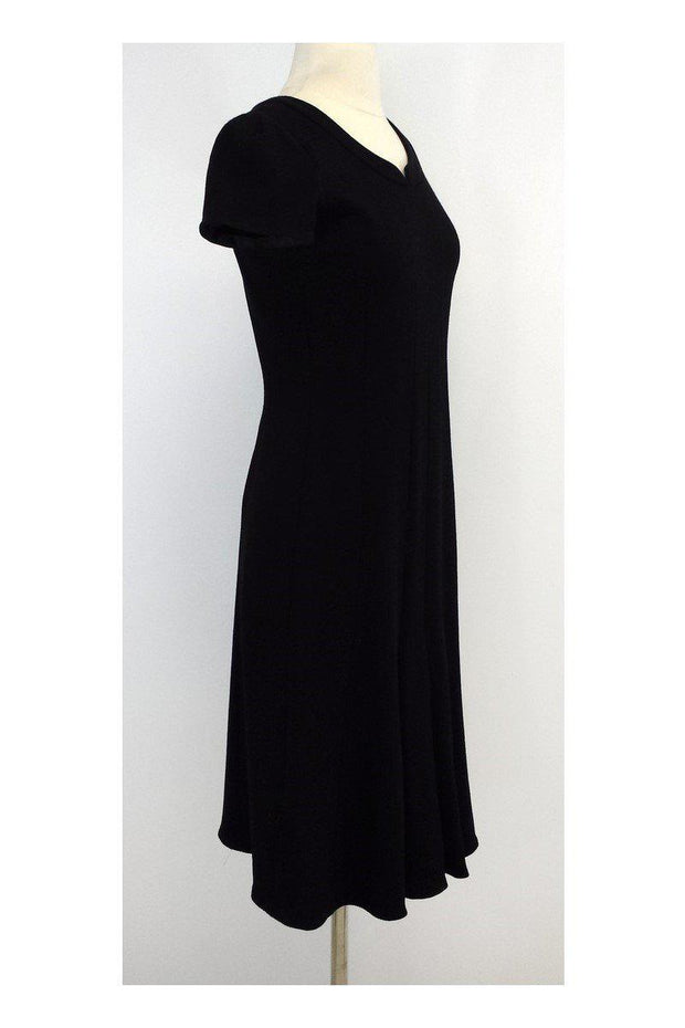 Current Boutique-Armani Collezioni - Black Wool Blend Textured Dress Sz 8