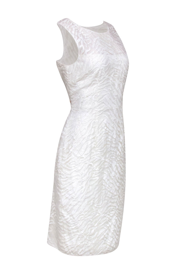 bcbg white bodycon dress BCBG Runway White Sheer Mesh Bodycon Mini Dress Womens S NWT