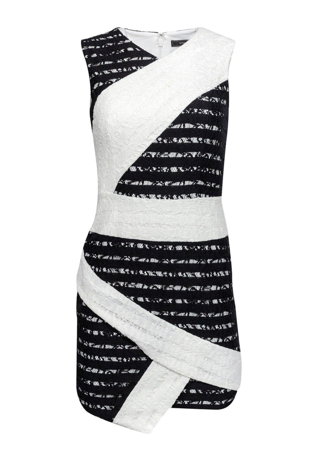 bcbg black and white lace dress Stretch Lace Bubble Dress BCBGMAXAZRIA