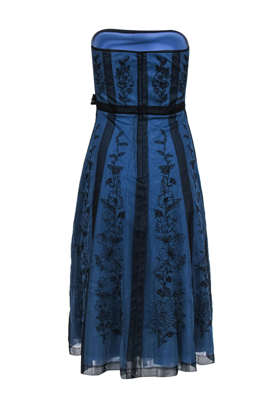 bcbg floral midi dress Bcbg Women's V-Neck Organza Floral Fit-and-Flare Midi Dress - Ecru Multi