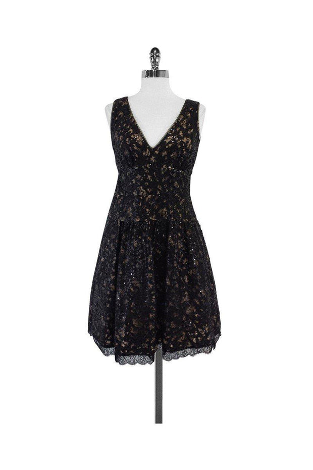 BCBG Max Azria - Black Sequin & Embroidered Dress Sz 6 BCBG Max Azria - Black Sequin & Embroidered Dress Sz 6