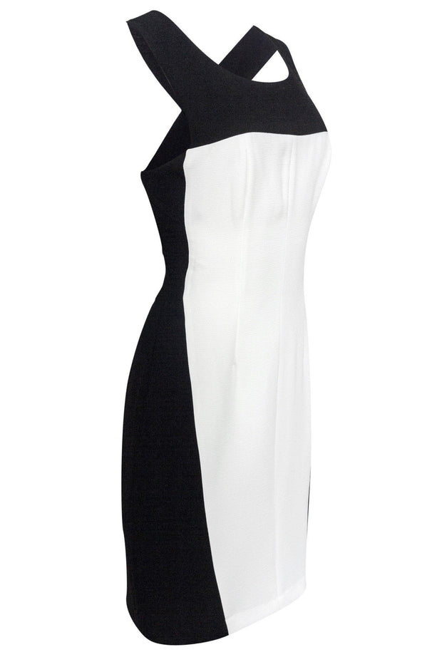 BCBG Max Azria - Black & White Lia Crisscross Dress Sz 8 BCBG Max Azria - Black & White Lia Crisscross Dress Sz 8