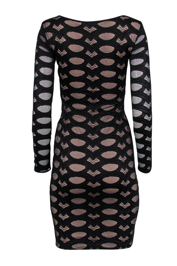 BCBG Max Azria - Black Embroidered Mesh Bodycon Dress Sz XXS BCBG Max Azria - Black Embroidered Mesh Bodycon Dress Sz XXS