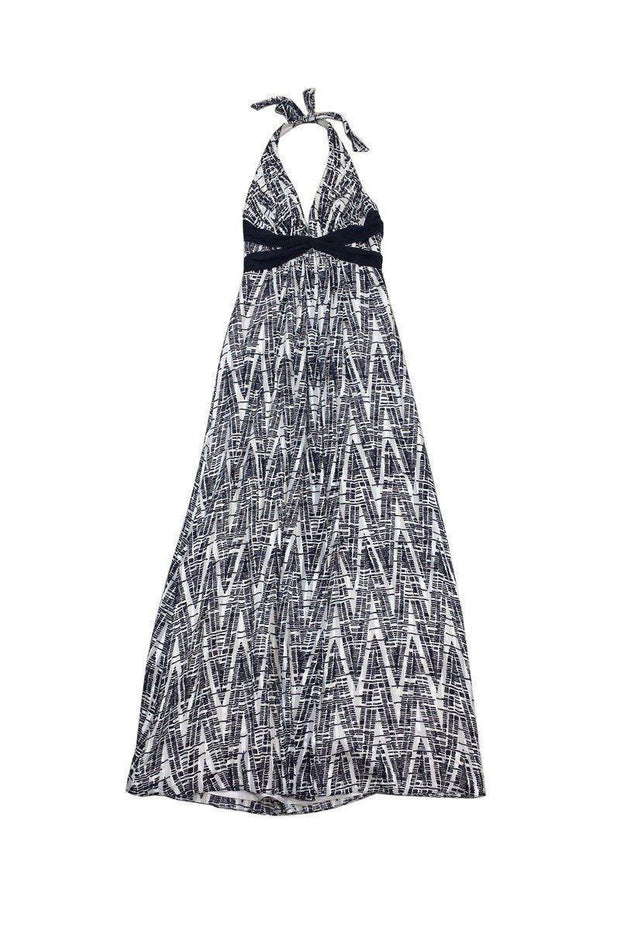 BCBG - Black & Cream Print Silk Maxi Dress Sz 2 BCBG - Black & Cream Print Silk Maxi Dress Sz 2