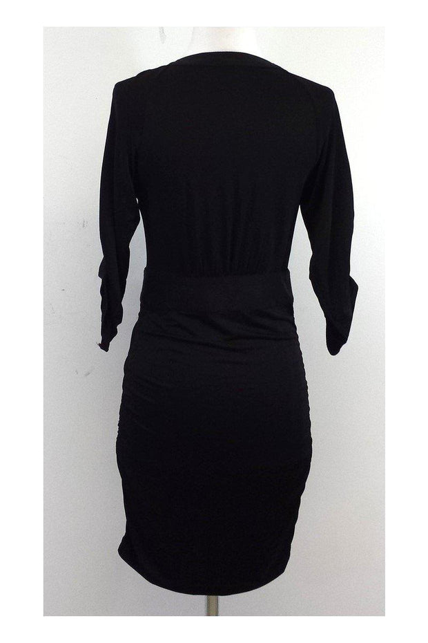 BCBG - Black Front Zip Gathered Dress Sz XS BCBG - Black Front Zip Gathered Dress Sz XS