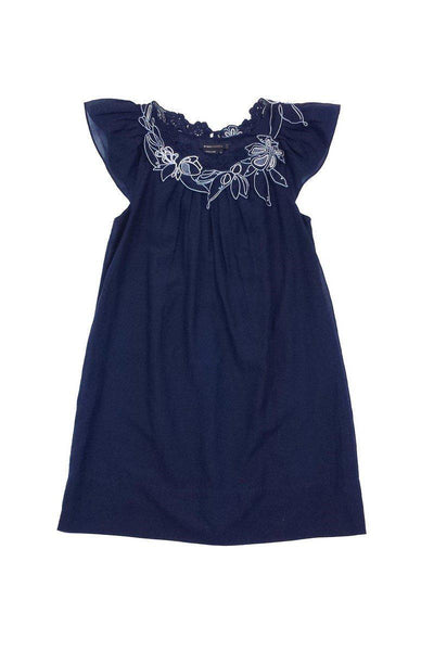 Current Boutique-BCBG Max Azria - Navy Cotton Flutter Sleeve Dress Sz 0