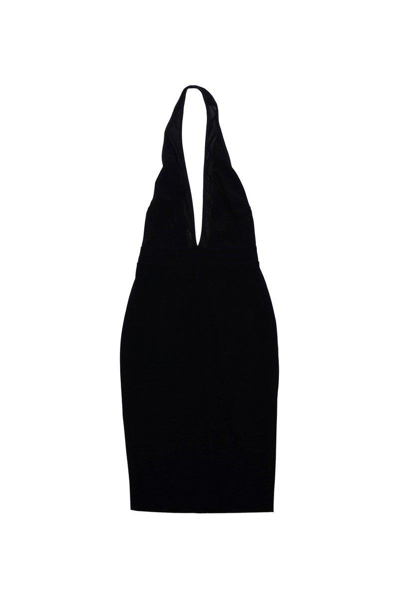 Bec & Bridge - Black Plunge Neck Mesh Halter Dress Sz 4 Bec & Bridge - Black Plunge Neck Mesh Halter Dress Sz 4