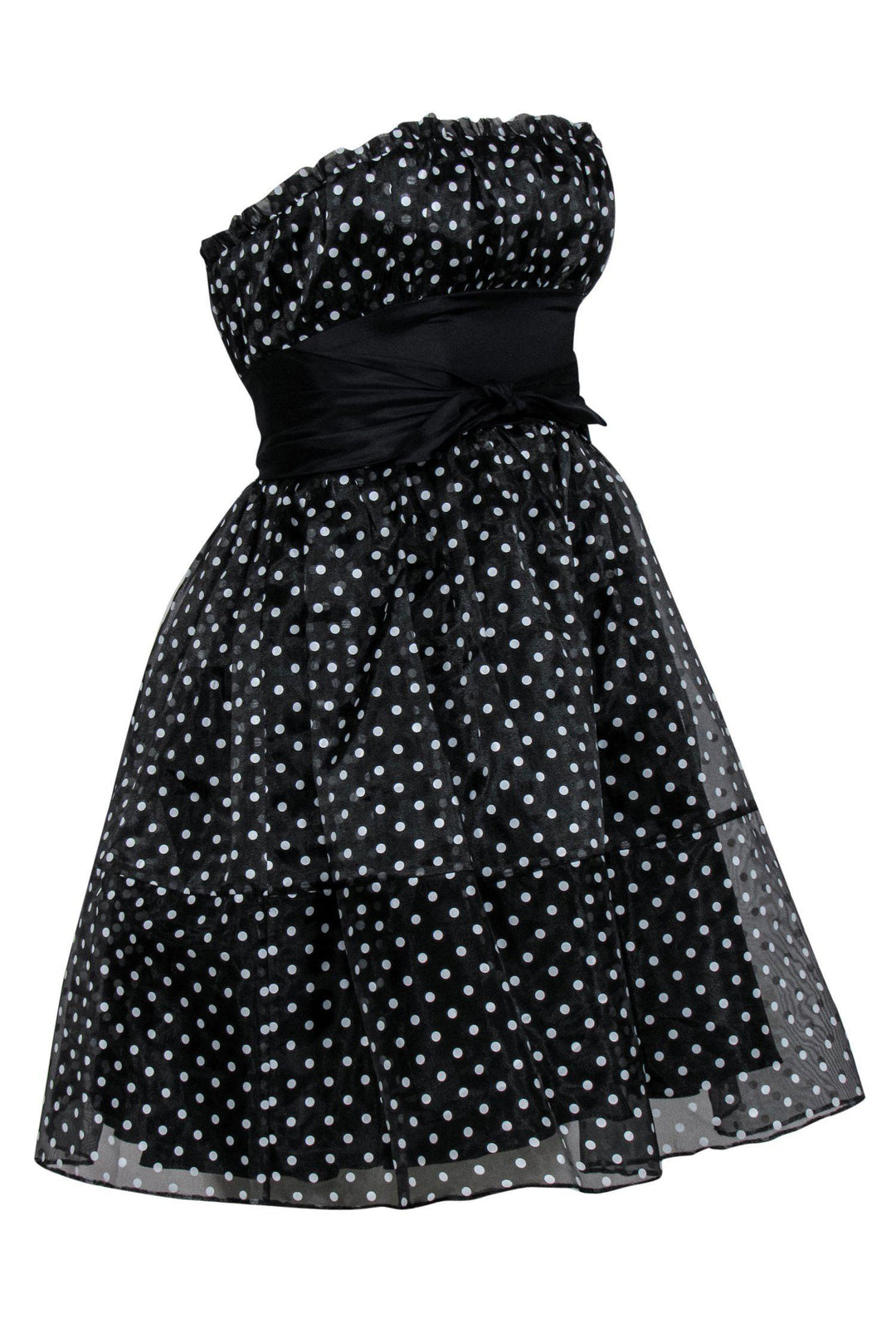 Betsey Johnson - Black & White Polka Dot Strapless Fit & Flare Dress S Betsey Johnson - Black & White Polka Dot Strapless Fit & Flare Dress S