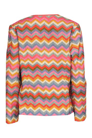 Current Boutique-bl-nk - Multicolor Cotton Metallic Chevron Jacket Sz MP