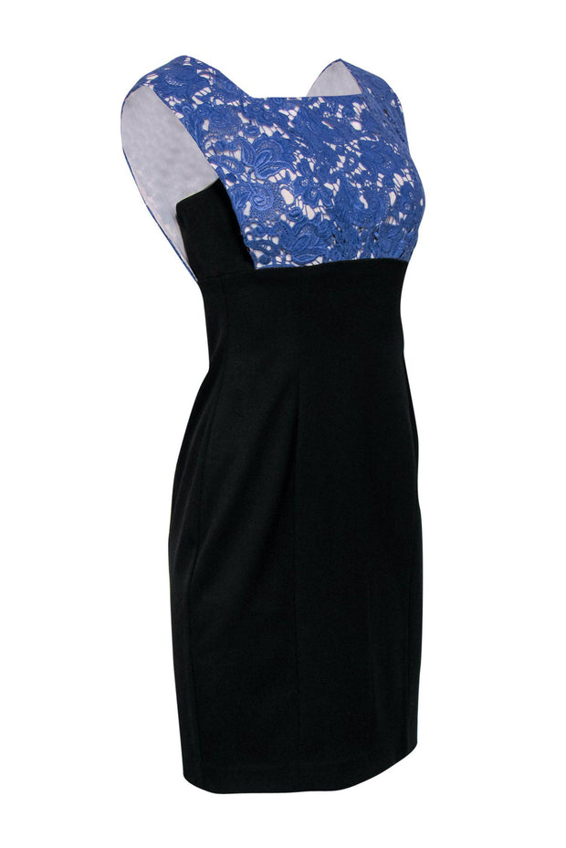 Black Halo - Black & Blue Lace Sheath Dress Sz 6 Black Halo - Black & Blue Lace Sheath Dress Sz 6