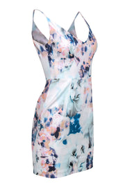 Current Boutique-Black Halo - Blue and Pink Abstract Floral Print Mini Sundress Sz 2