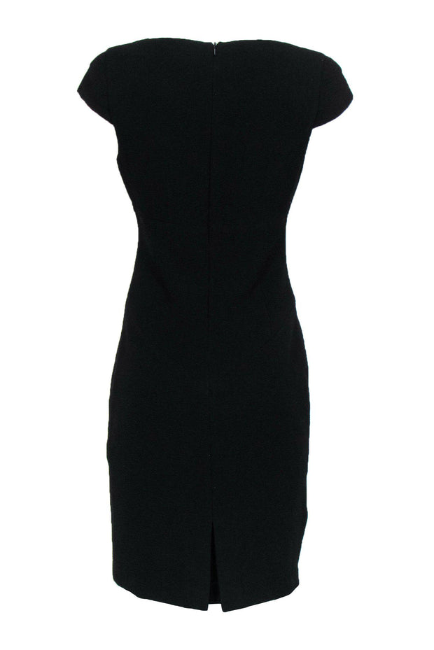 Black Halo - Black Textured Cowl Neck Sheath Dress Sz 8 Black Halo - Black Textured Cowl Neck Sheath Dress Sz 8
