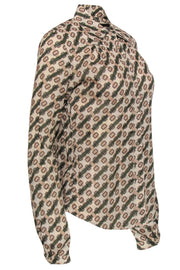 Current Boutique-Burberry - Vintage Cotton Belt Buckle Printed Collared Blouse Sz L