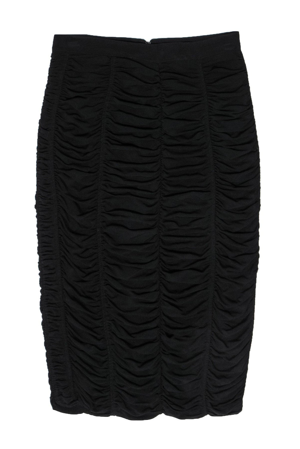Current Boutique-Burberry - Black Ruched Form-Fitting Skirt Sz 4