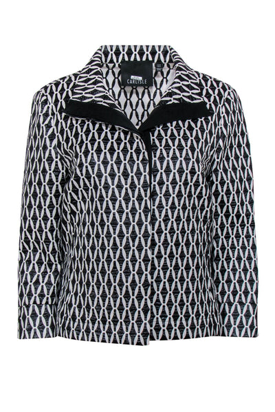 Current Boutique-Carlisle - Black & White Textured Cropped Jacket Sz 10