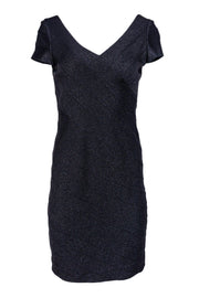 Current Boutique-Carmen Marc Valvo - Black Sparkle Bandage Midi Dress Sz S