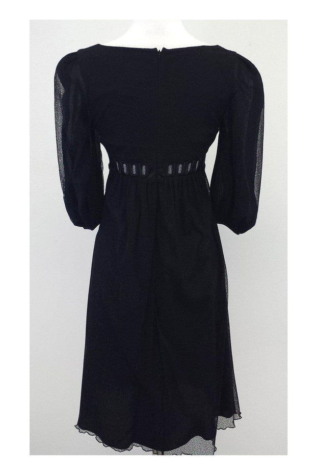 Catherine Malandrino - Black 3/4 Sleeve Mesh Dress Sz 4 Catherine Malandrino - Black 3/4 Sleeve Mesh Dress Sz 4