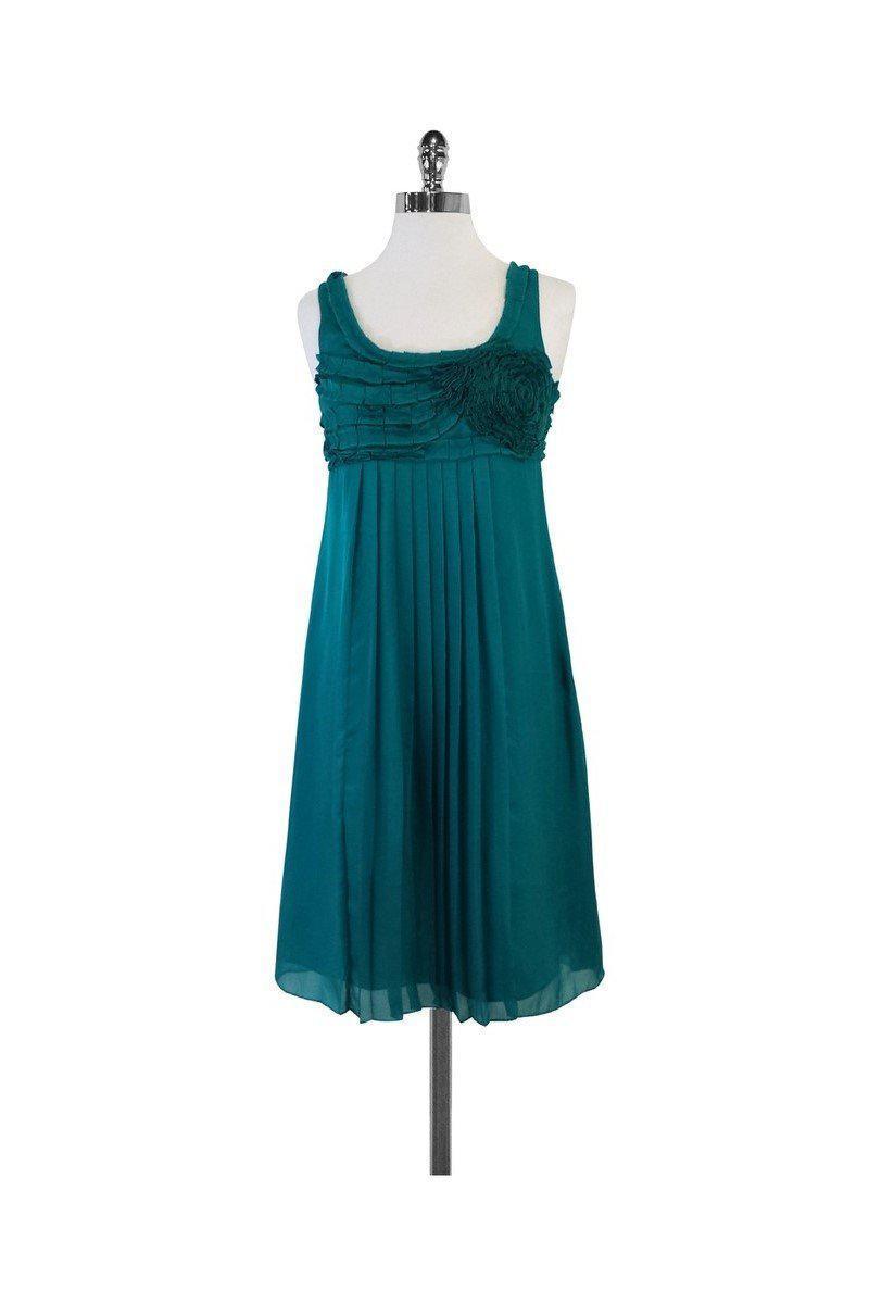Catherine Malandrino - Teal Silk Sleeveless Dress Sz 4 Catherine Malandrino - Teal Silk Sleeveless Dress Sz 4