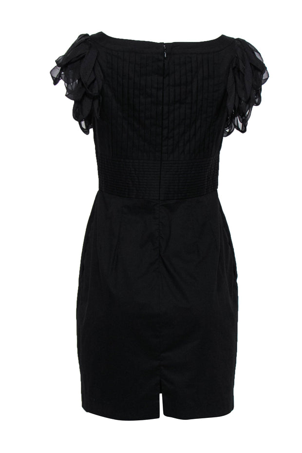 catherine malandrino cocktail dress CATHERINE MALANDRINO Black Draped Silk Cocktail Dress