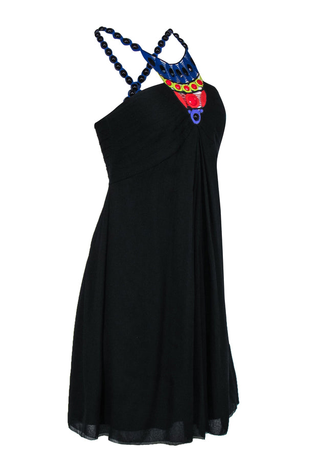 catherine malandrino embroidered dress Catherine Malandrino 100% Silk Embroidered Dress Size 4