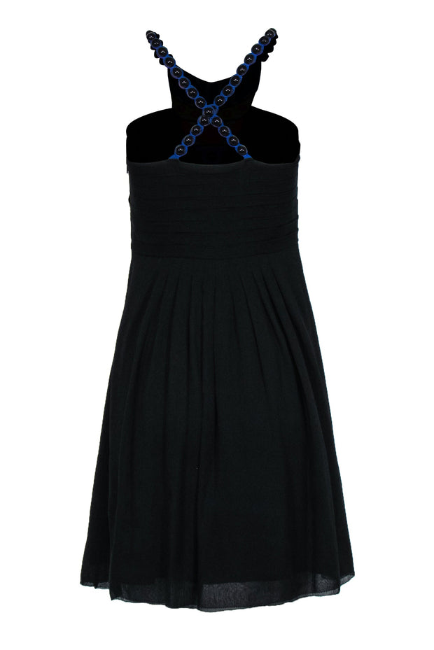 Catherine Malandrino - Black Silk Shift Dress w/ Beaded & Embroidered Neckline Sz 4 Catherine Malandrino - Black Silk Shift Dress w/ Beaded & Embroidered Neckline Sz 4